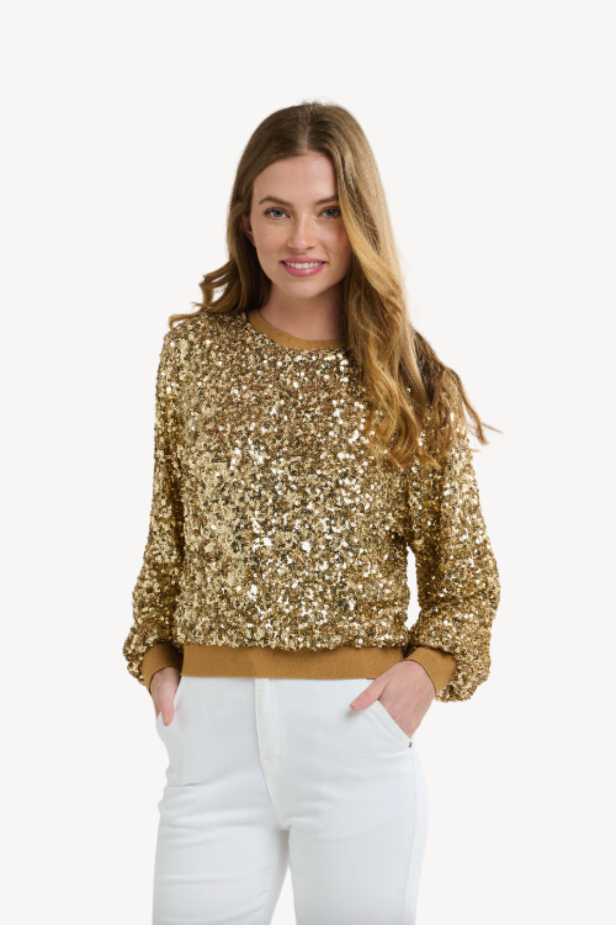 Starlet Sequin L/S Top - Gold