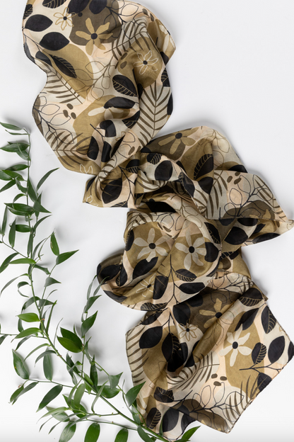 Abstract Silk Scarf