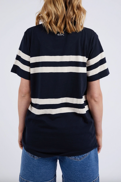 Allegra S/S Tee - Navy/Wht Stripe