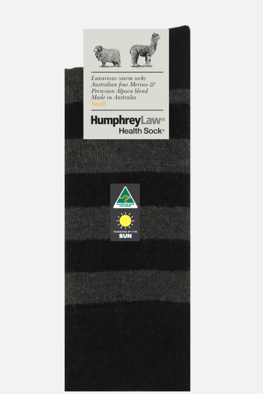 03C Alpaca/Merino Stripe Socks - Humphrey Law