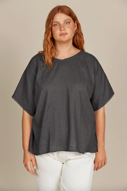 Amelie Relaxed Top - Graphite