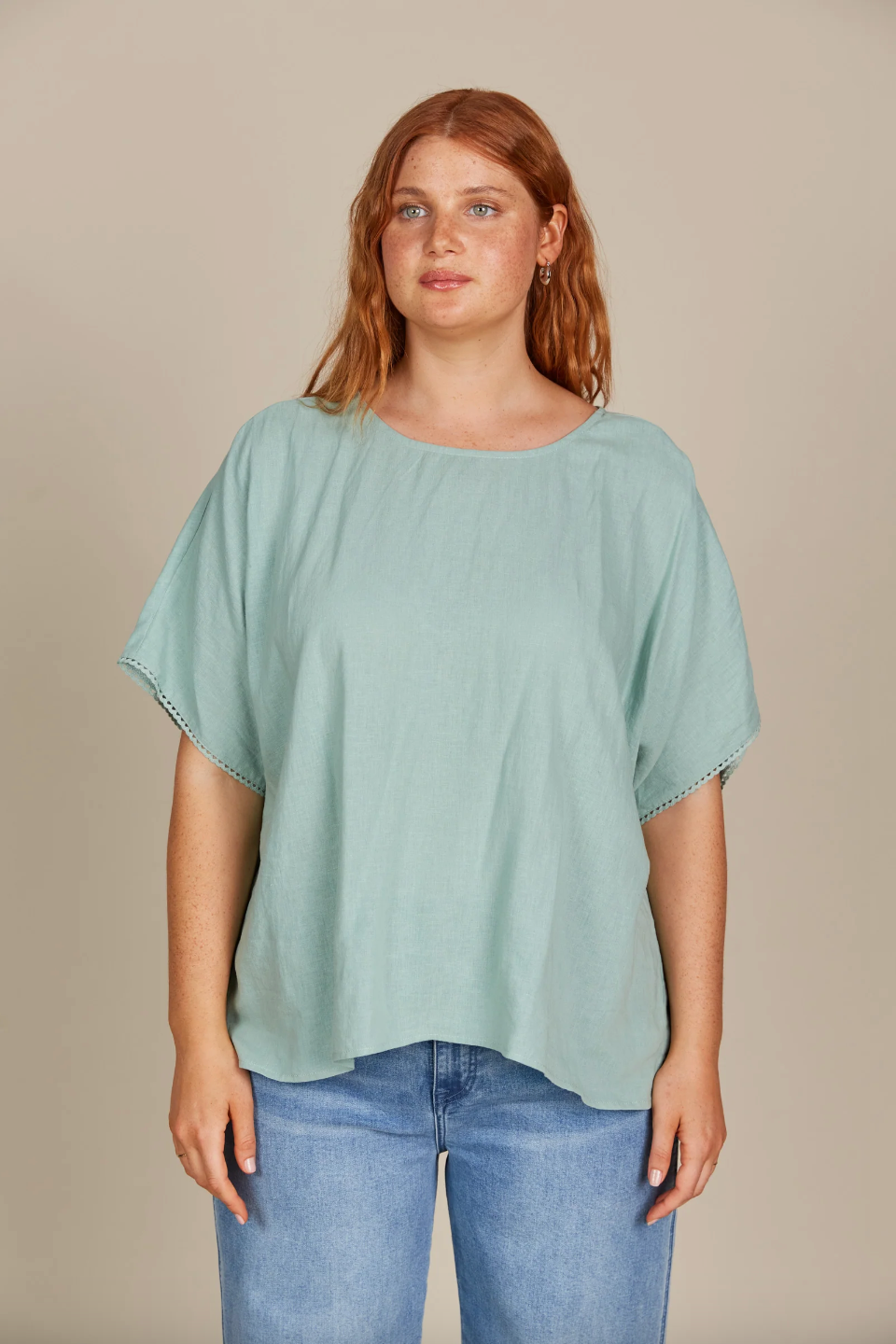 Amelie Relaxed Top - Seafoam