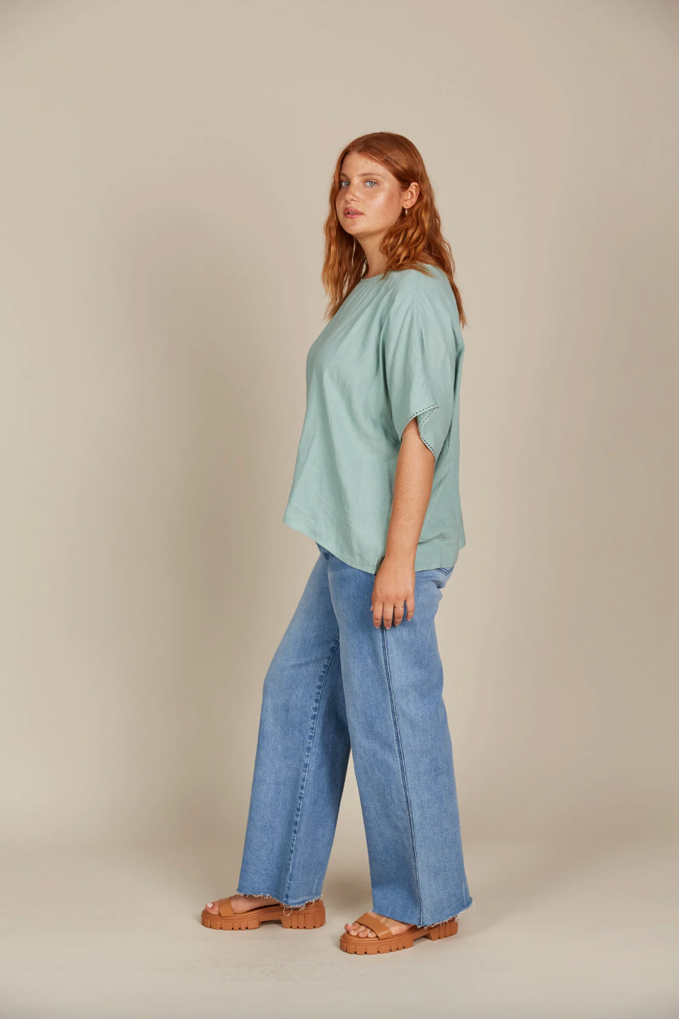 Amelie Relaxed Top - Seafoam