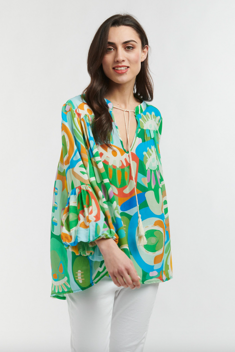 Italian Star Billow Blouse - Green/Childplay | Shop online @mookah.com ...