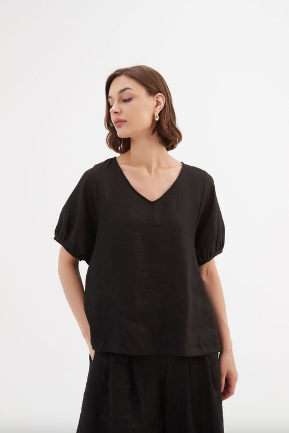 Bishop Sleeve Top - Black