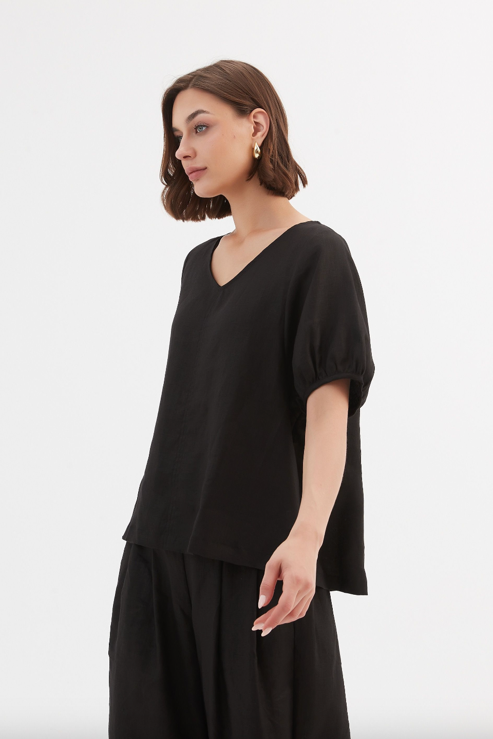 Bishop Sleeve Top - Black