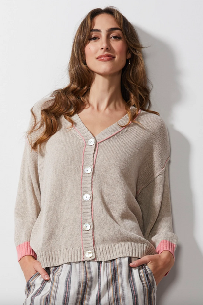 Chunky Linen Cardi - Flax