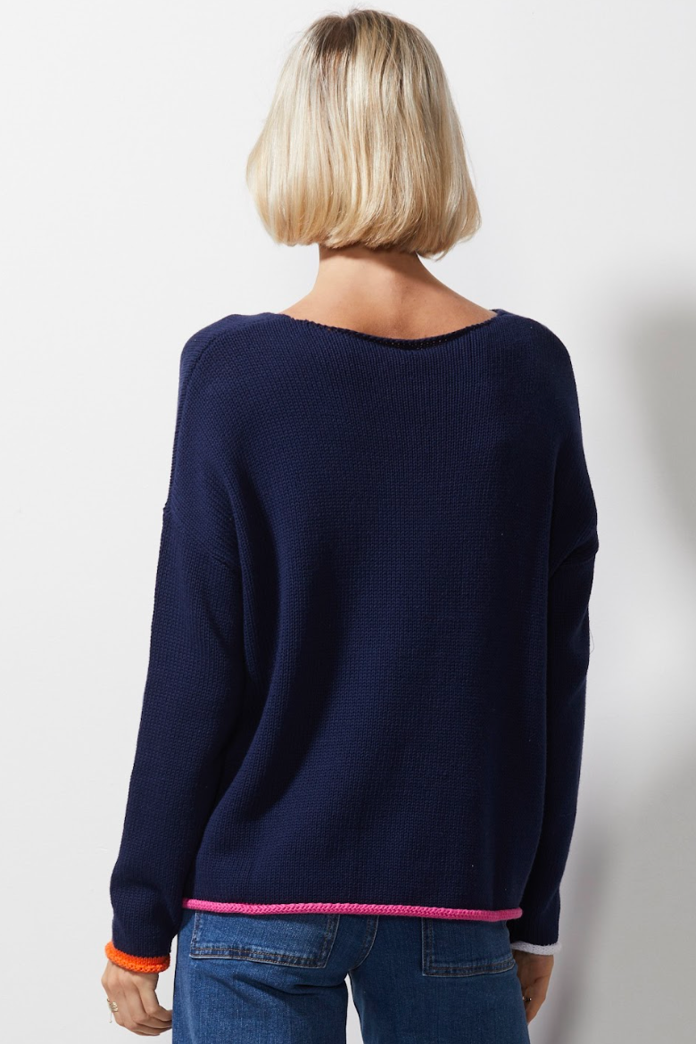 Chunky Cotton Jumper - Navy