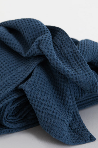 QS Cotton Weave Throw - Petrol Blue