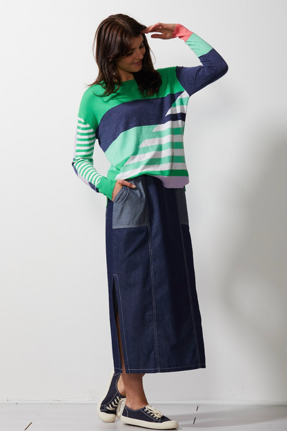 Diagonal Stripe Jumper - Frog