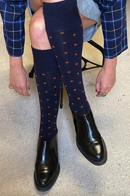 Dotty Knee High Wool Socks