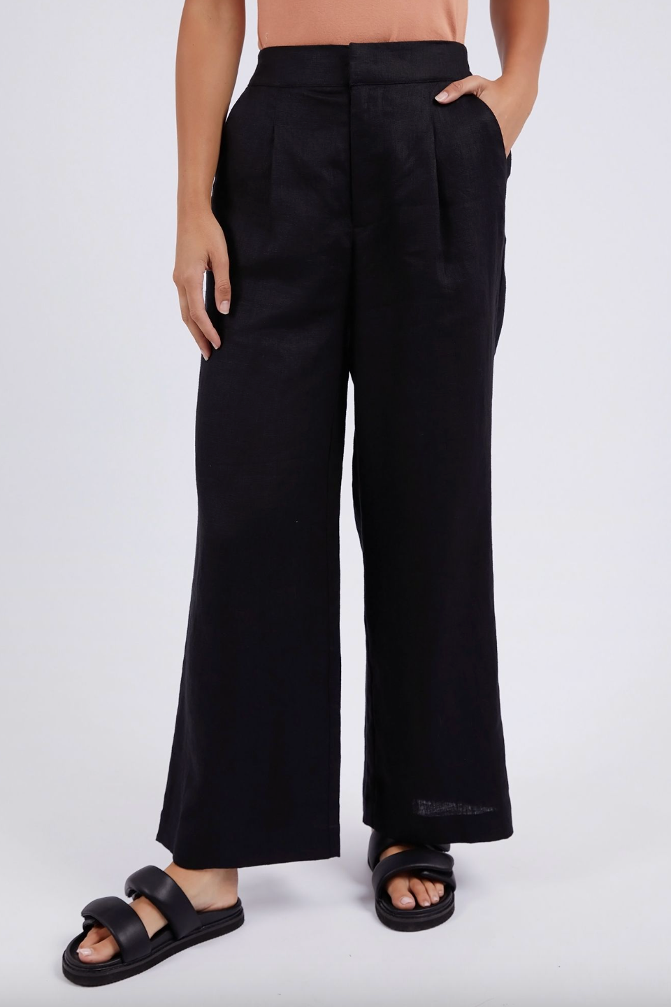 Elina Wide Leg Pant - Black