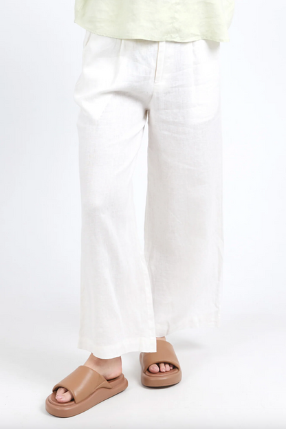 Elina Wide Leg Pant - Vintage White