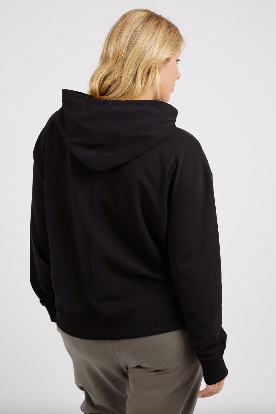 Elm Applique Hoodie - Black