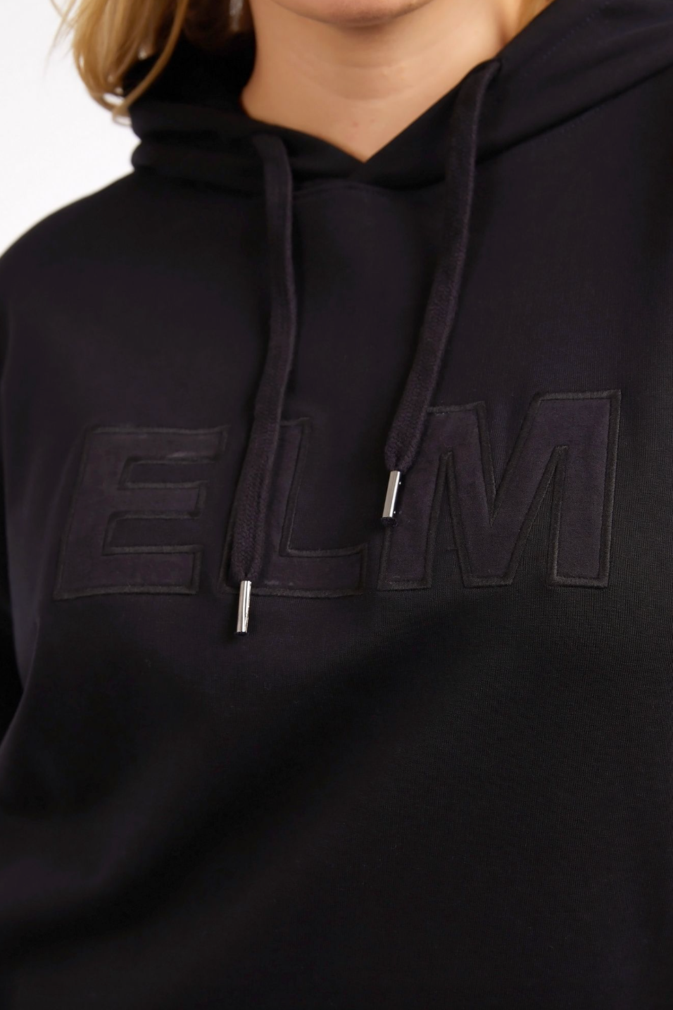 Elm Applique Hoodie - Black