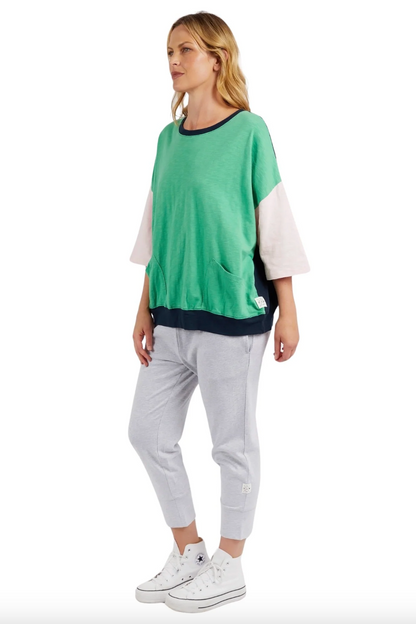 Elm Mazie Block Sweat - Greenbriar