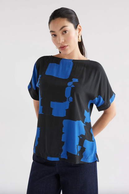 Eneste Top - Blue Rolla Print