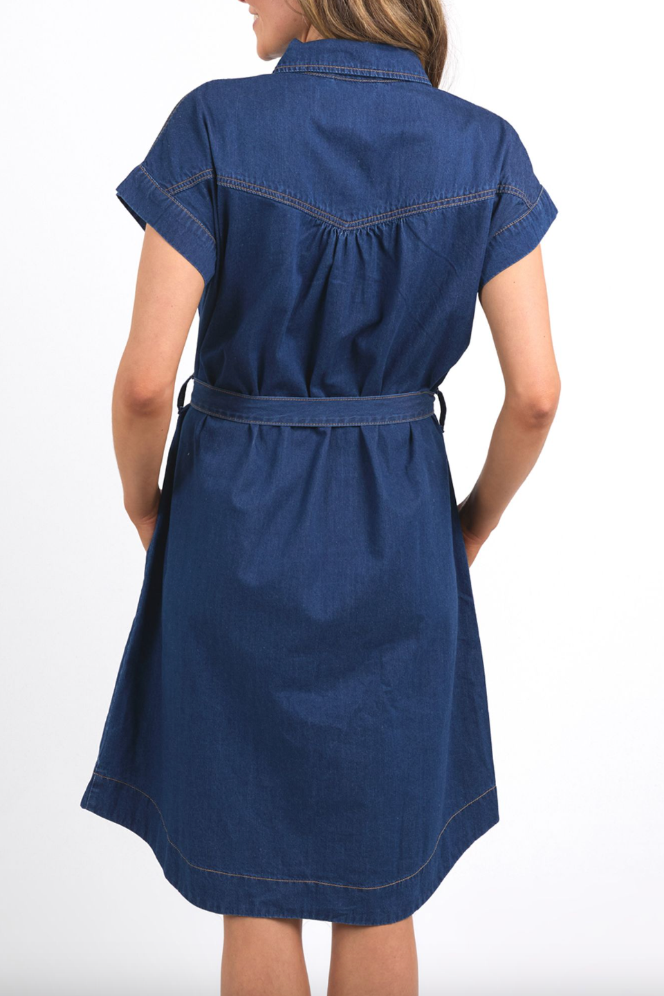 Everleigh Denim Dress - Dk Blue