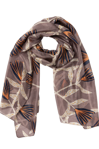 Flannel Flower Silk Scarf - Sla/Ind/Peach