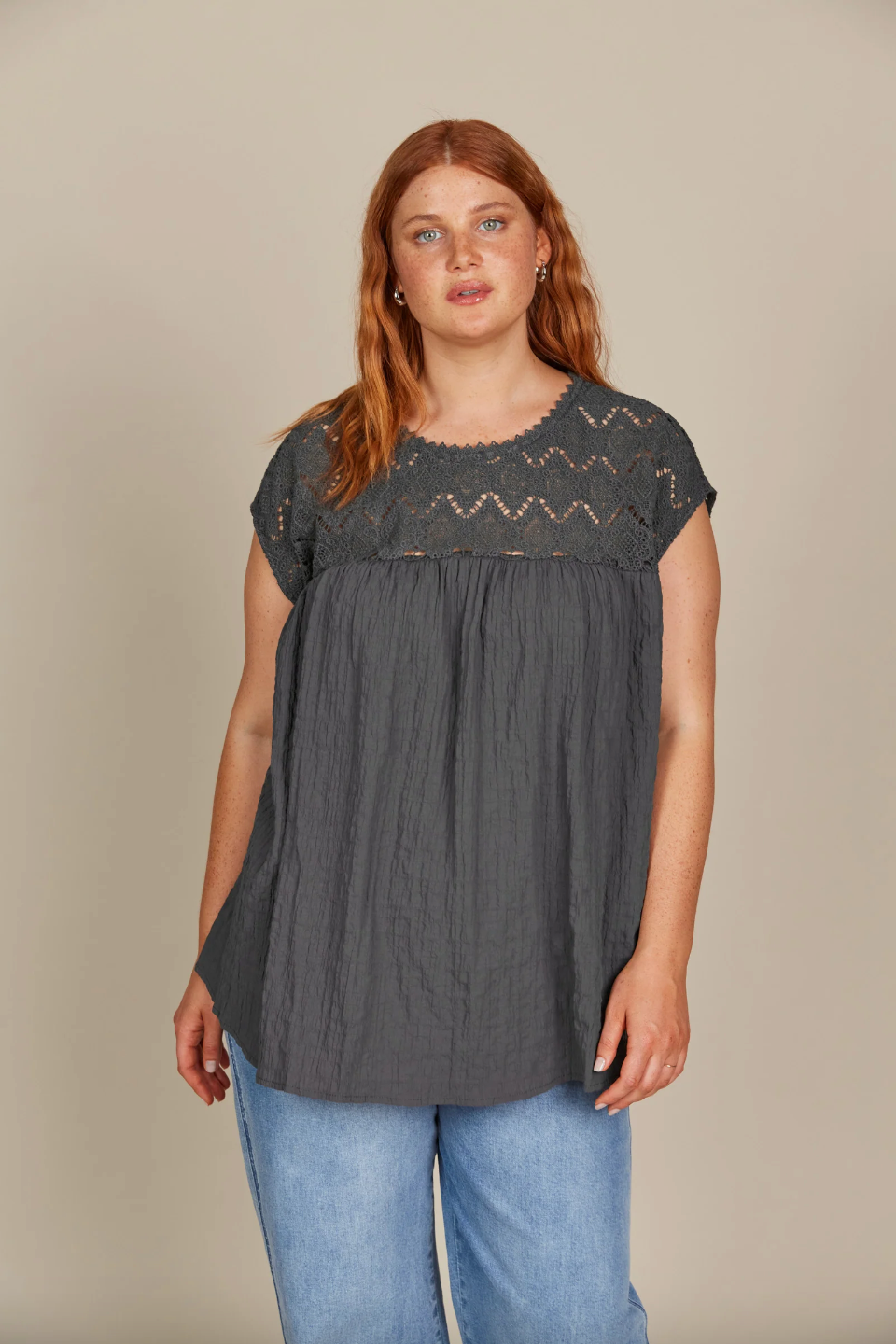 Fleur Relaxed Top - Graphite