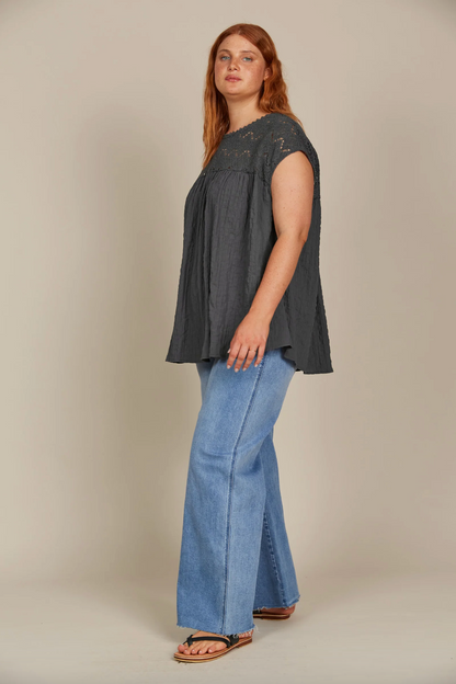 Fleur Relaxed Top - Graphite