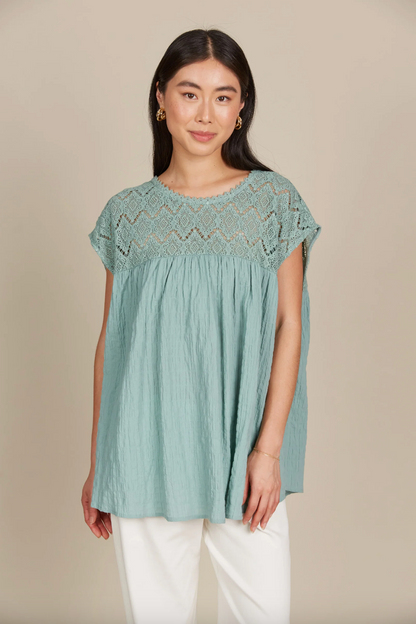 Fleur Relaxed Top - Seafoam