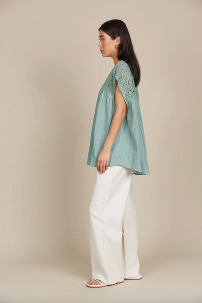 Fleur Relaxed Top - Seafoam