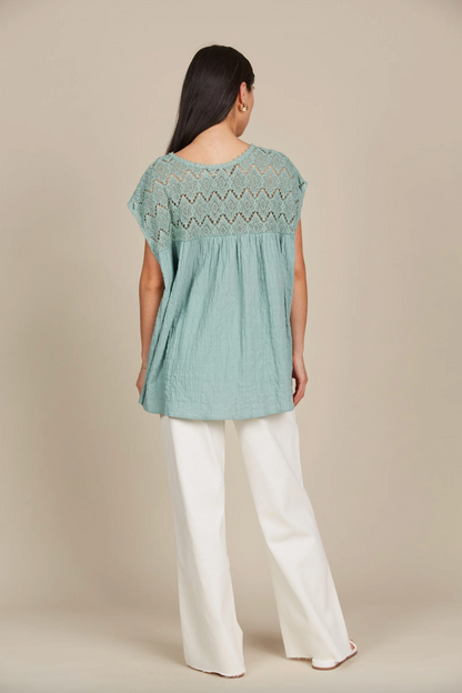 Fleur Relaxed Top - Seafoam