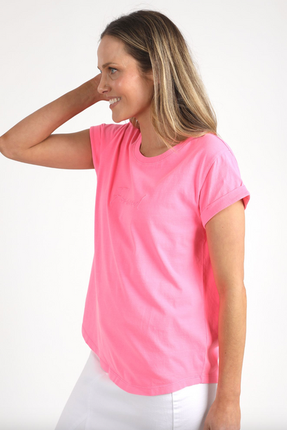 Foxwood Signature Tee - Neon Rose