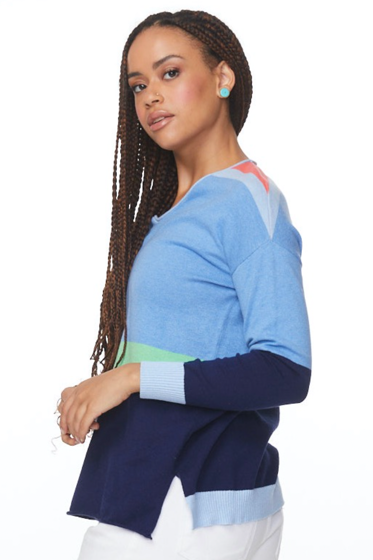 Fun Stripe Jumper - Sky