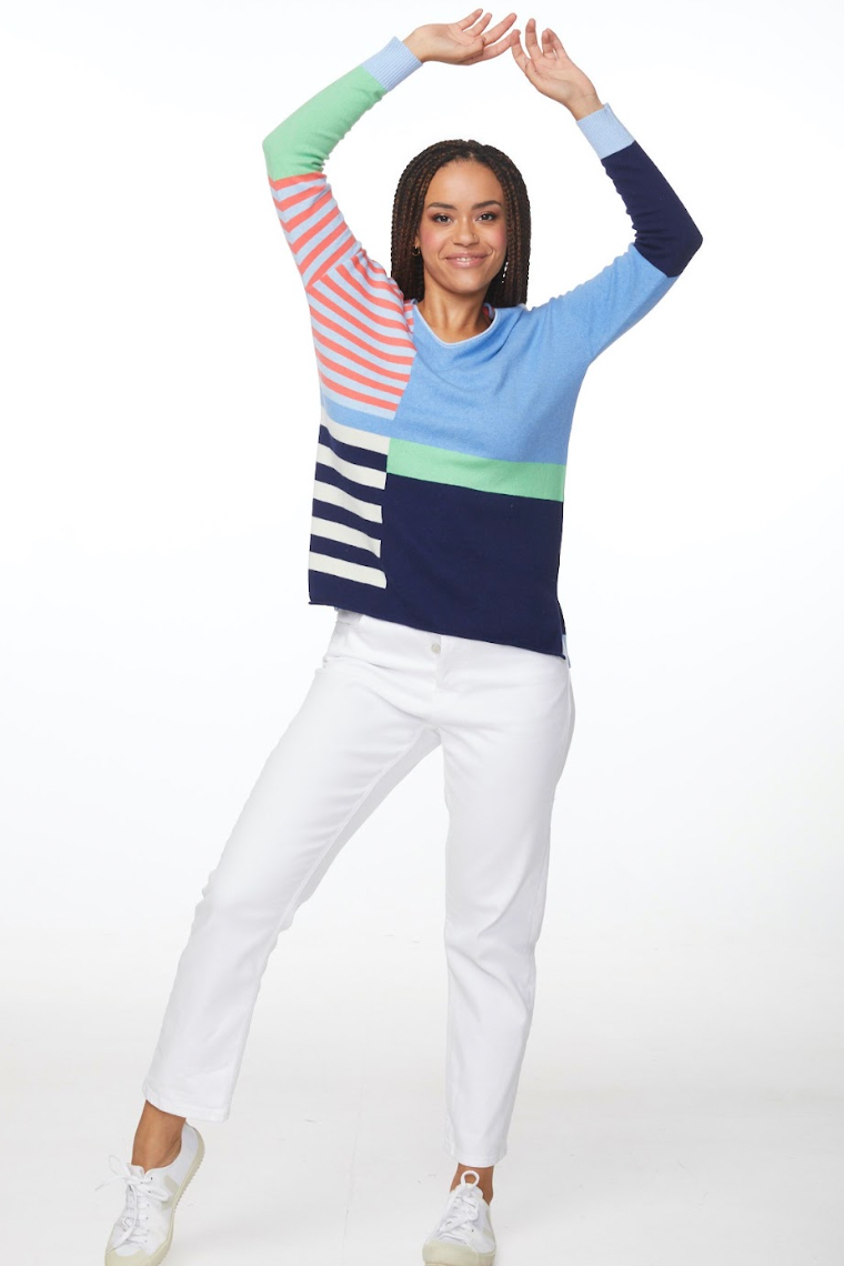 Fun Stripe Jumper - Sky