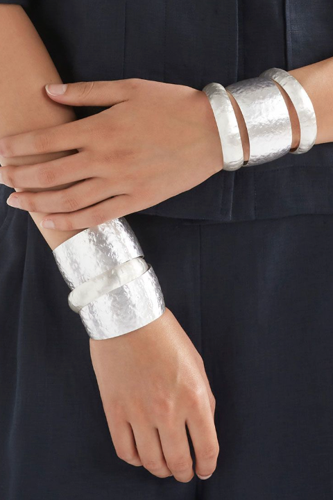 Gild Thin Cuff Bangle - Silver