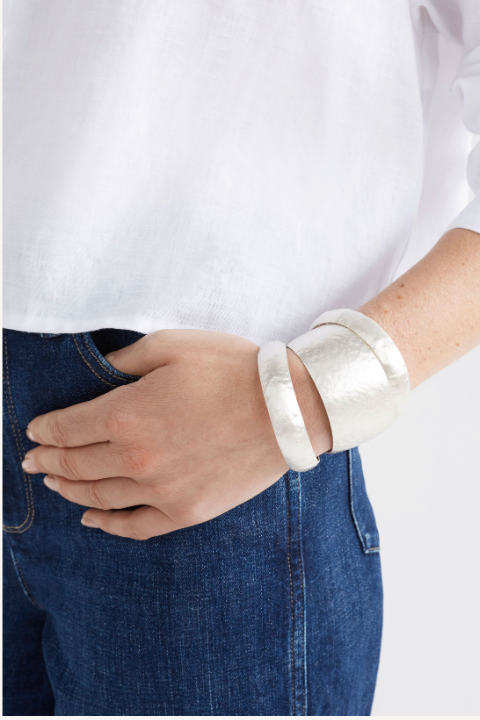 Gild Thin Cuff Bangle - Silver