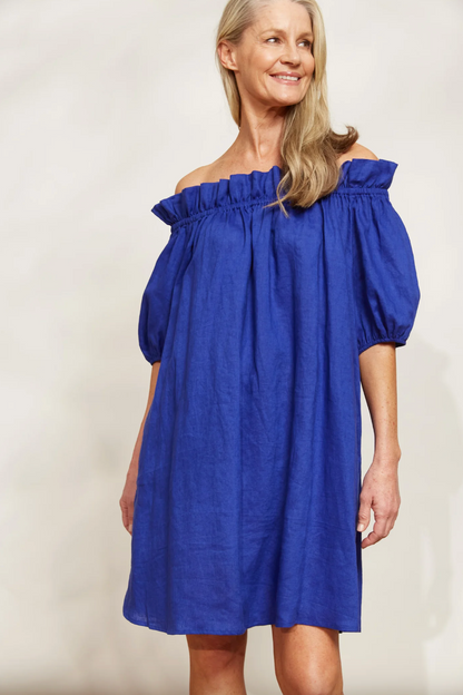 Halcyon Ruched Dress - Cobalt