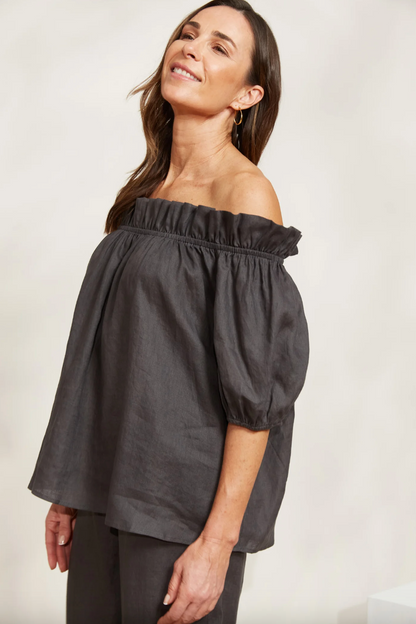 Halcyon Ruched Top - Oyster