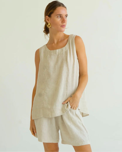 Linen Shorts - Beige