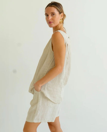 Linen Shorts - Beige