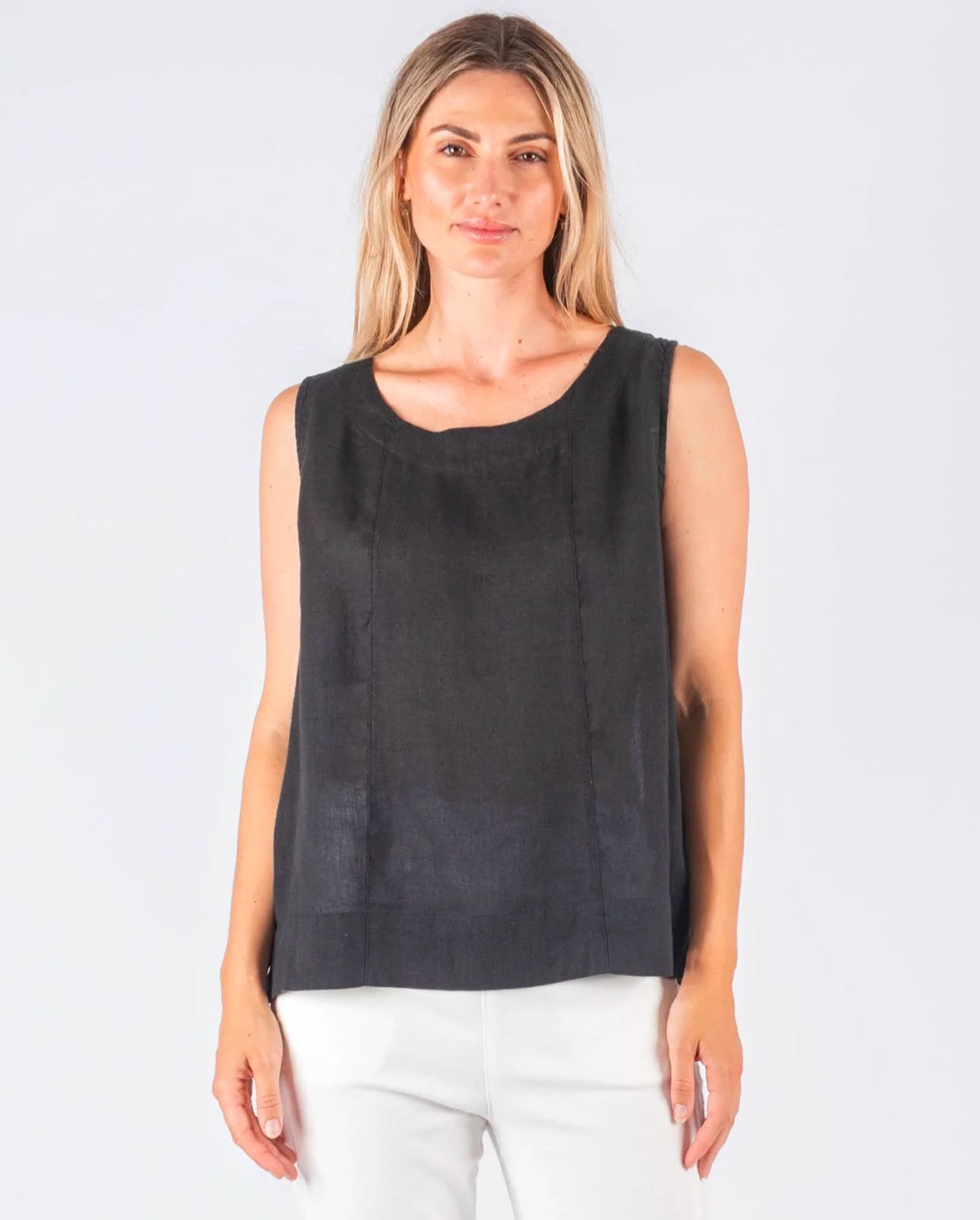 Linen Tank - Black