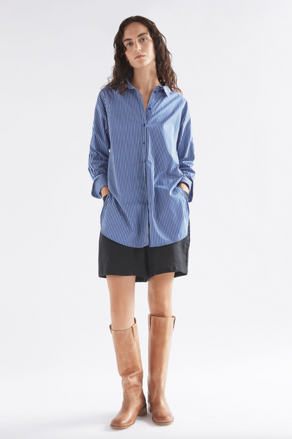 Ligne Print Shirt - Blue Stripe