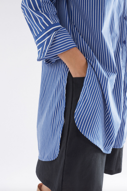 Ligne Print Shirt - Blue Stripe