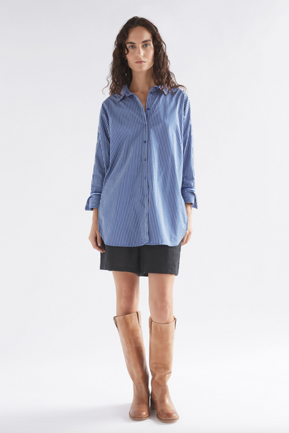 Ligne Print Shirt - Blue Stripe