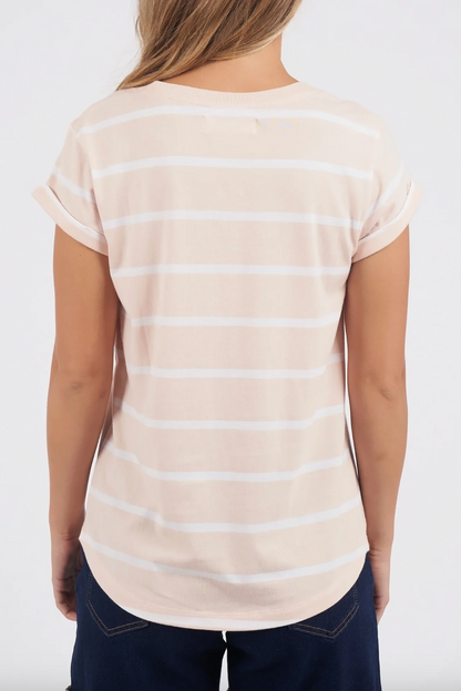 Manly Stripe Tee - Barely Pink