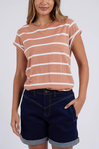 Manly Stripe Tee - Clay