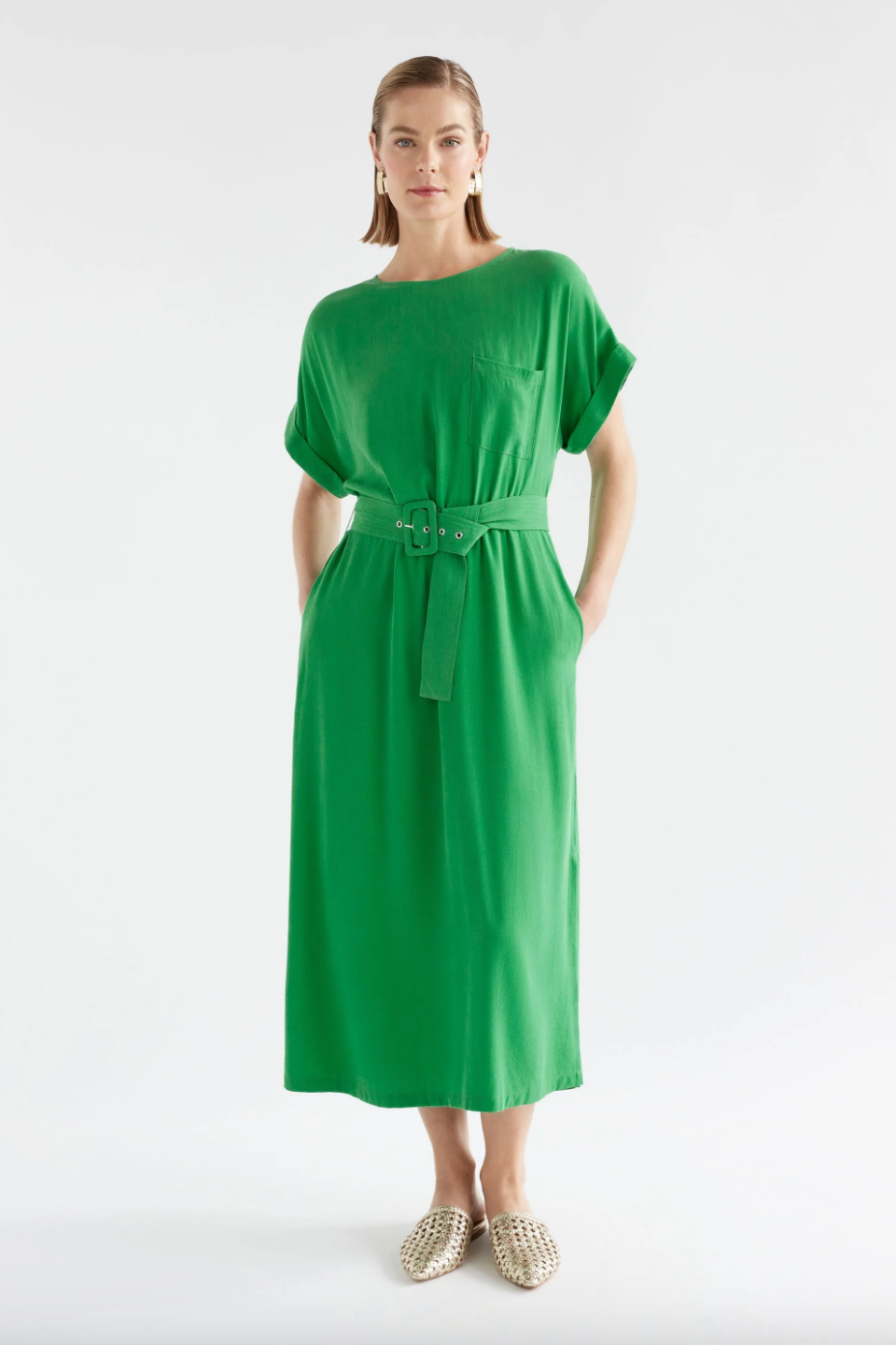 Olyck Midi Dress - Vine Green