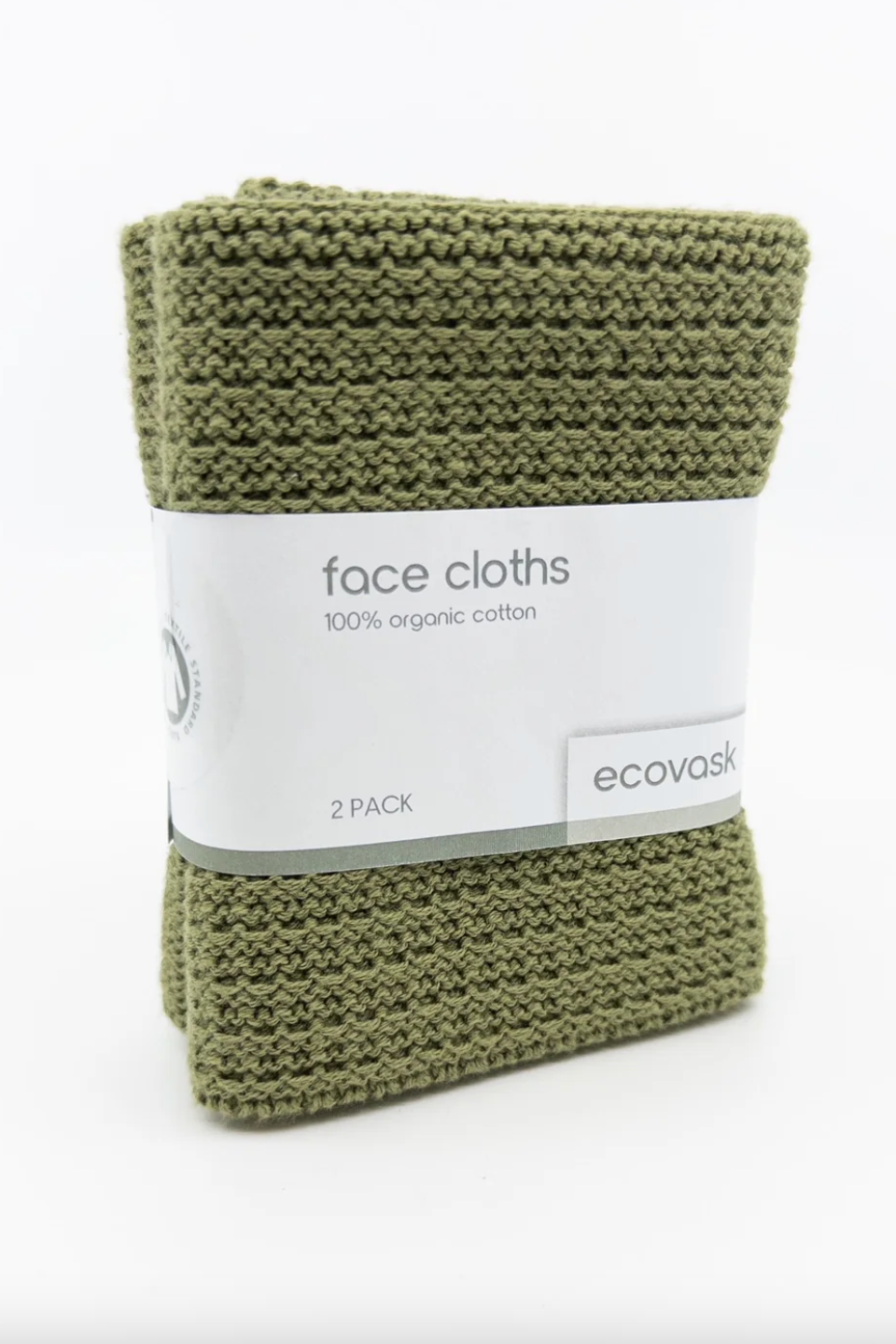 Organic Cotton Face Cloth 2pk - Pistachio