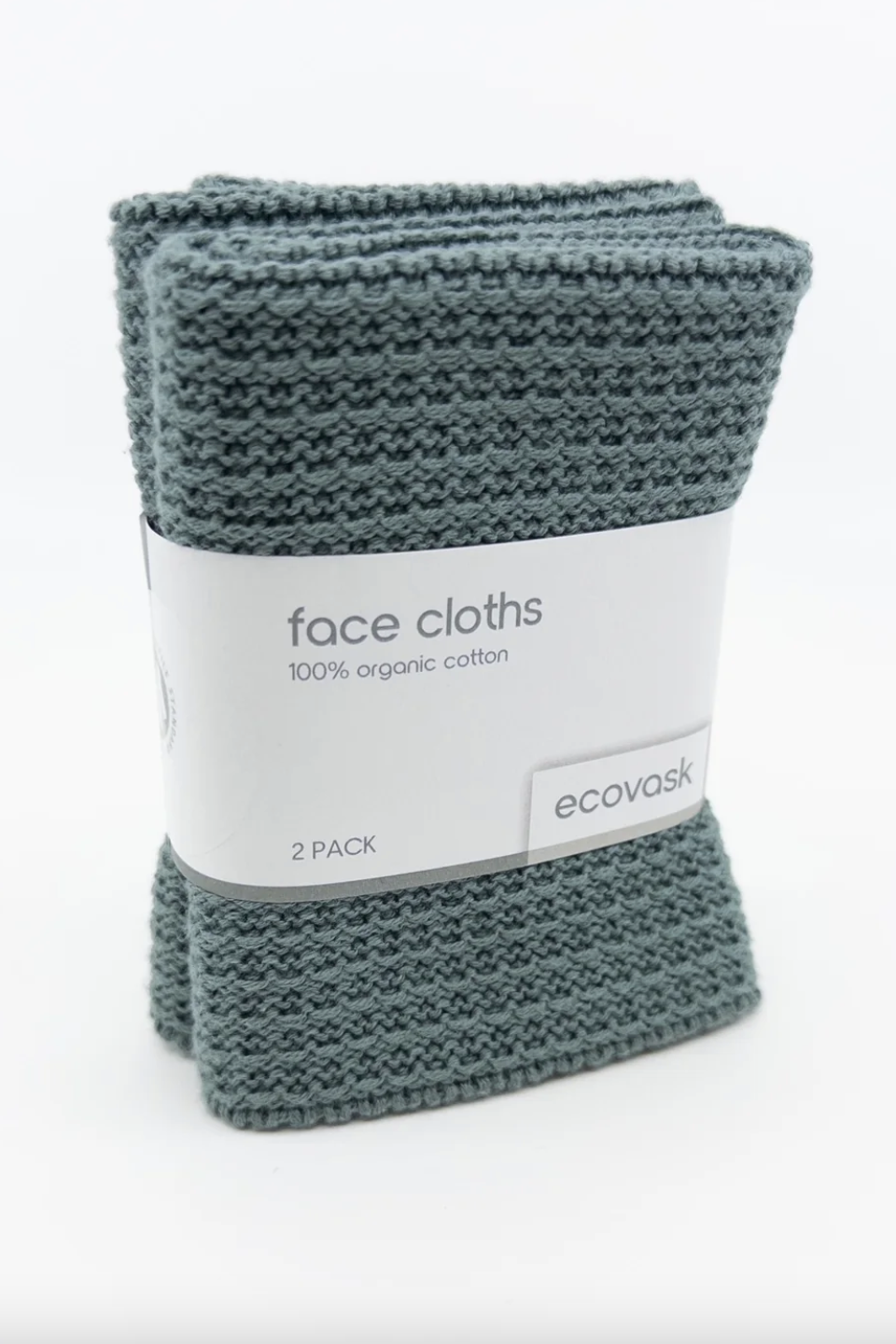 Organic Cotton Face Cloth 2pk - Sea Foam