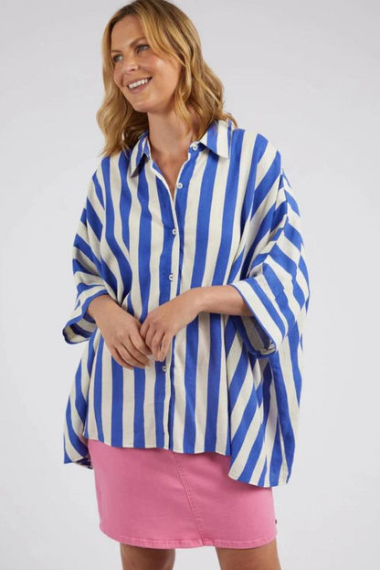 Palermo Stripe Shirt - Blue/Marshmallow