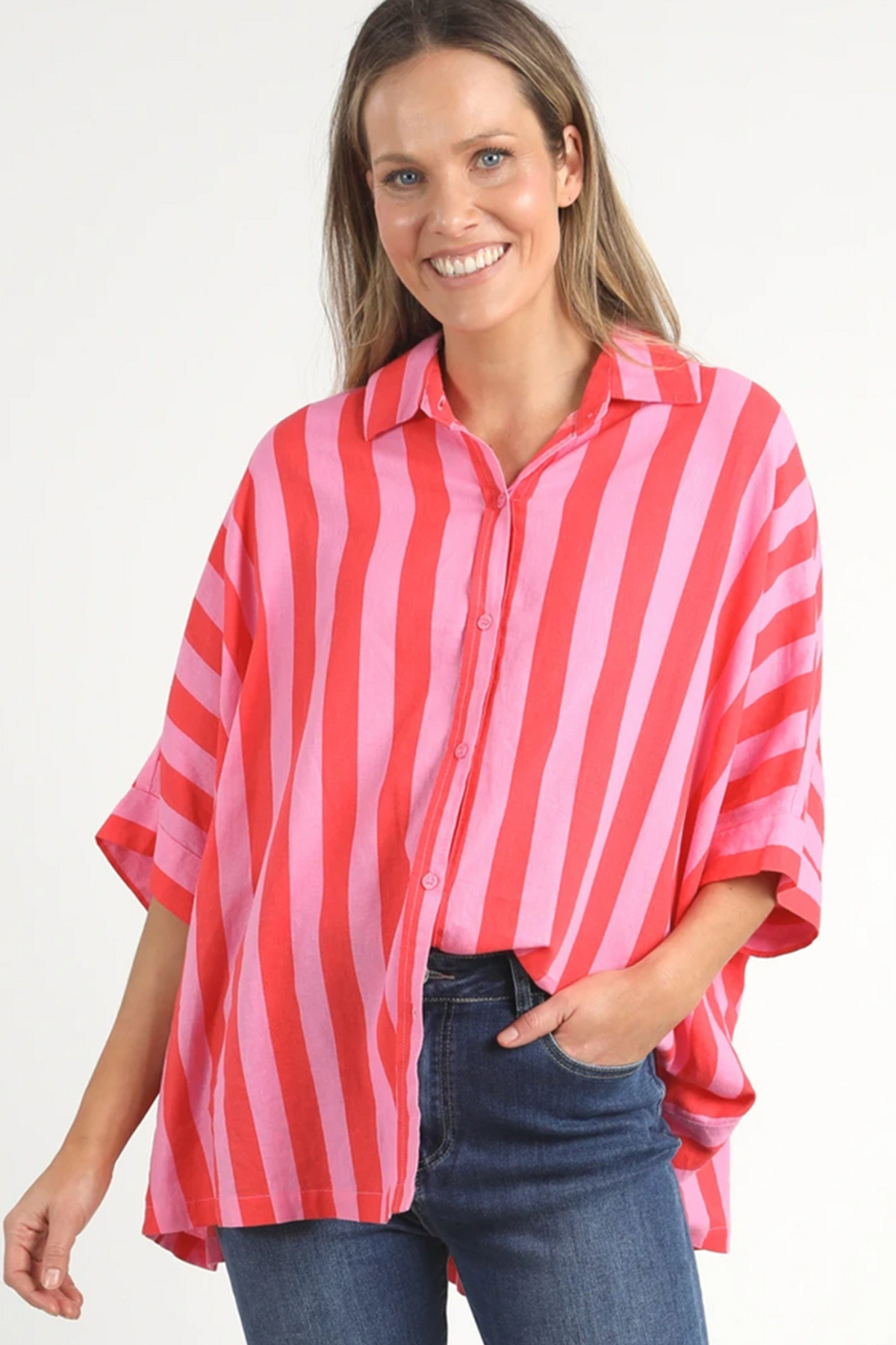 Palermo Stripe Shirt - Strawberry Stripe