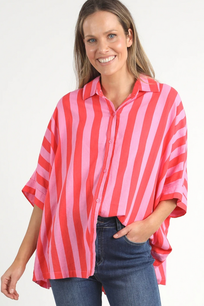 Palermo Stripe Shirt - Strawberry Stripe