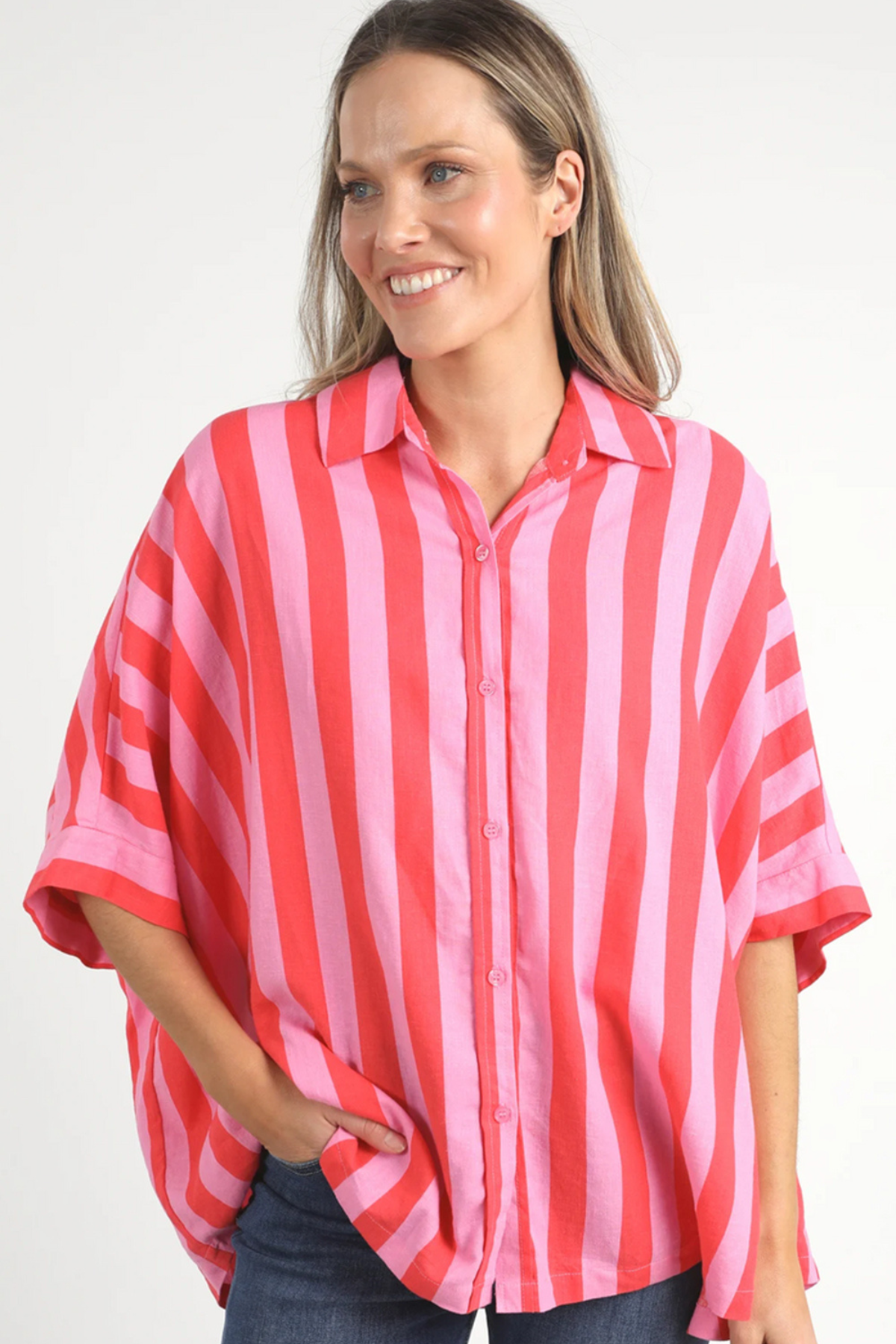 Palermo Stripe Shirt - Strawberry Stripe